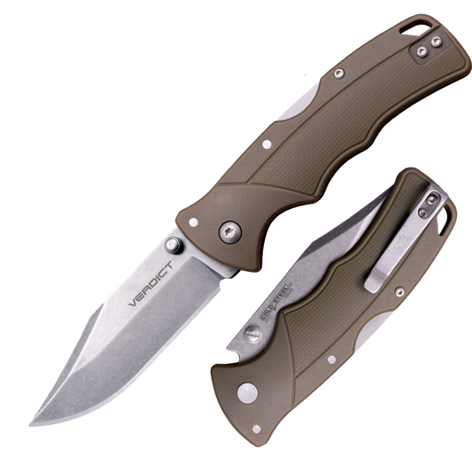 Cold Steel, Inc.™ Verdict Lockback FL-C3CPSSFDE Flat Dark Earth GFN 4116 Stainless Steel Pocket Knife