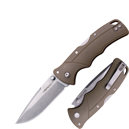 Cold Steel, Inc.™ Verdict Lockback FL-C3SPSSFDE Flat Dark Earth GFN 4116 Stainless Steel Pocket Knife