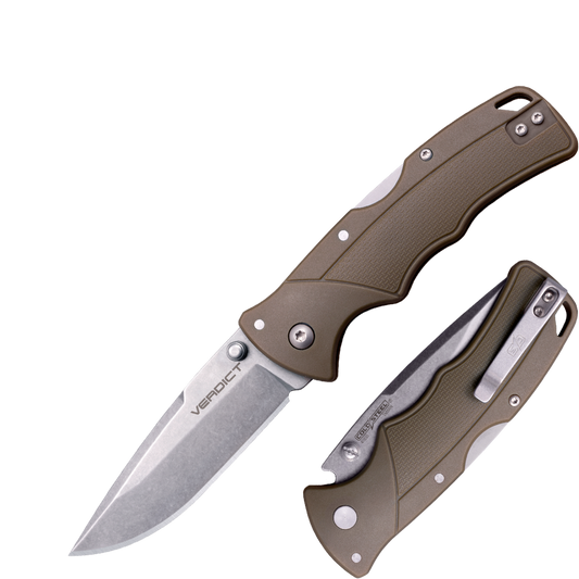 Cold Steel, Inc.™ Verdict Lockback FL-C3SPSSFDE Flat Dark Earth GFN 4116 Stainless Steel Pocket Knife
