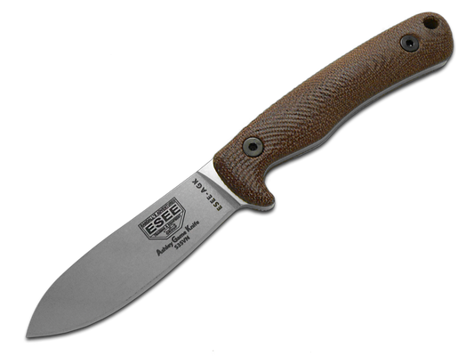 ESEE Knives™ AGK Fixed Blade AGK-35V Brown Canvas Micarta CPM S35VN Stainless Steel Knife