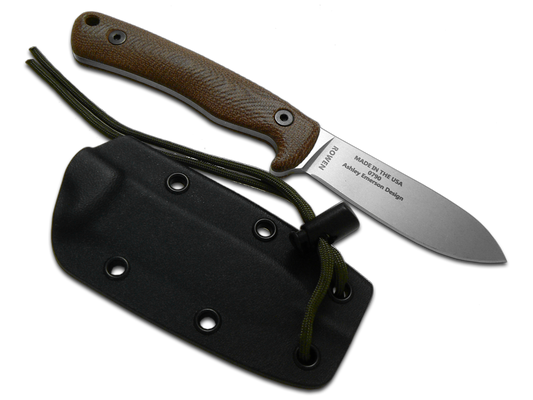 ESEE Knives™ AGK Fixed Blade AGK-35V Brown Canvas Micarta CPM S35VN Stainless Steel Knife