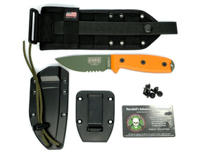 ESEE Knives™ Full-Tang Fixed Blade 3SM-MB-OD Orange G10 1095 Carbon Steel Knife