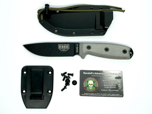 ESEE Knives™ Full-Tang Fixed Blade 4P-B Gray G10 1095 Carbon Steel Knife