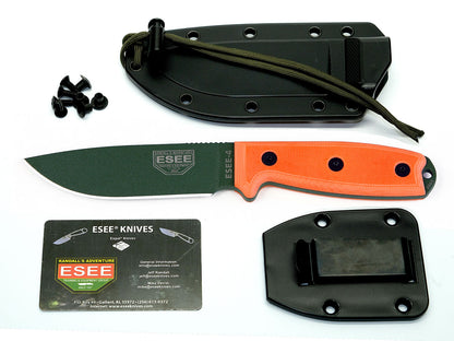 ESEE Knives™ Full-Tang Fixed Blade 4P-OD Orange G10 1095 Carbon Steel Knife
