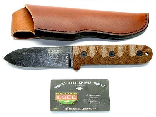 ESEE Knives™ Full-Tang Fixed Blade PR4-BO Brown Micarta 1095 Carbon Steel Knife