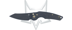 Fox Knives™ Jupiter Button Lock FX-555 TIBR Black Titanium M390 Stainless Steel Pocket Knife