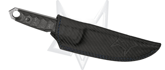 Fox Knives™ Ryu Fixed Blade FX-634 DCFB Black Camo Carbon Fiber Damascus Steel Knife