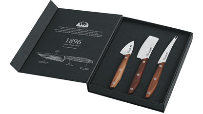 Fox Knives™ Due Cigni 3-Knife Set 2 C1018 NO Italian Walnut Wood X50CrMOV15 Stainless Steel