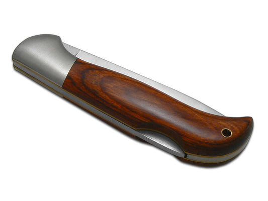 Fox Knives™ Lockback 500 Pakka Wood Sandvik 12C27 Stainless Steel Pocket Knife
