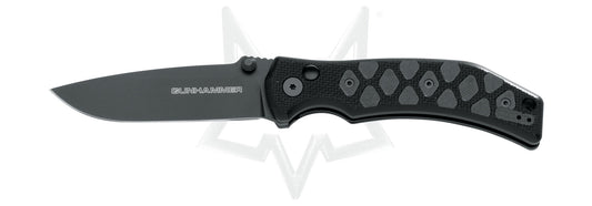 Fox Knives™ Gunhammer Liner Lock FX-120 TC Black & Gray G10 N690Co Stainless Steel Pocket Knife