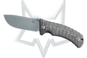 Fox Knives™ Pro-hunter Liner Lock FX-130 MBSW Black Yute Micarta N690Co Stainless Steel Pocket Knife