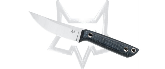 Fox Knives™ Perser Fixed Blade FX-143 MB Black Yute Micarta Niolox Stainless Steel Knife