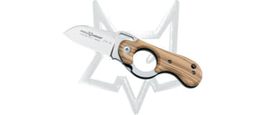 Fox Knives™ Finger Ring Liner Lock 270 OL Olive Wood N690Co Stainless Steel Pocket Knife