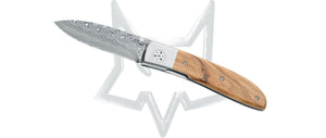 Fox Knives™ Livri Liner Lock 273 DOL Olive Wood Stainless Damasteel Pocket Knife