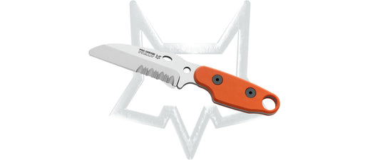 Fox Knives™ Compso Fixed Blade Neck Knife FX-303 OR Orange G10 N690Co Stainless Steel Knife