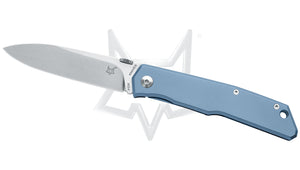 Fox Knives™ 525 Frame Lock FX-525 TI BL Blue Titanium N690Co Stainless Steel Pocket Knife