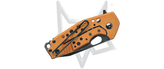 Fox Knives™ Suru Frame Lock FX-526 ALO Orange 7075 Aircraft Aluminum N690Co Stainless Steel Pocket Knife