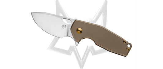 Fox Knives™ Suru Frame Lock FX-526LE BR Bronze Titanium CPM 20CV Stainless Steel Pocket Knife