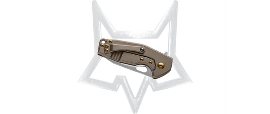 Fox Knives™ Suru Frame Lock FX-526LE BR Bronze Titanium CPM 20CV Stainless Steel Pocket Knife