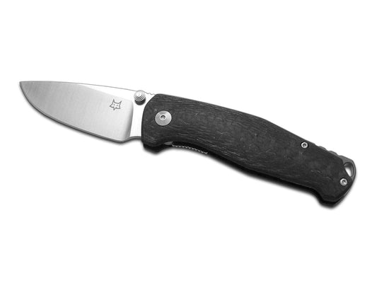 Fox Knives™ Tur Liner Lock FX-528 Black Carbon Fiber Elmax Stainless Steel Pocket Knife