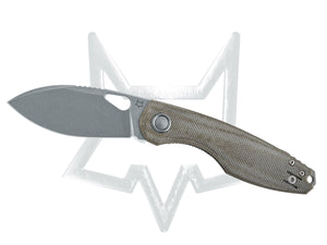 Fox Knives™ Chilin Liner Lock FX-530 MOD OD Green Canvas Micarta M398 Stainless Steel Pocket Knife