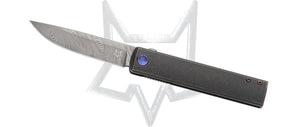 Fox Knives™ Chnops Liner Lock FX-543 DBL Black Titanium Stainless DS93X Damasteel Pocket Knife