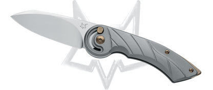 Fox Knives™ Radius Button Lock FX-550 TI Sandblasted Titanium M390 Stainless Steel Pocket Knife