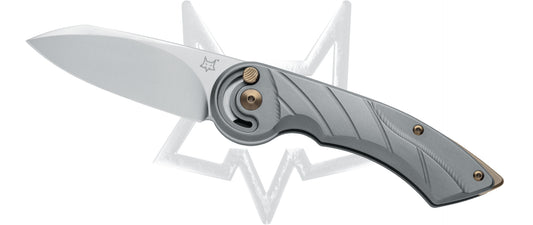 Fox Knives™ Radius Button Lock FX-550 TI Sandblasted Titanium M390 Stainless Steel Pocket Knife