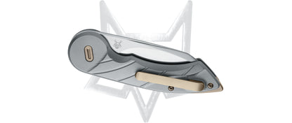 Fox Knives™ Radius Button Lock FX-550 TI Sandblasted Titanium M390 Stainless Steel Pocket Knife