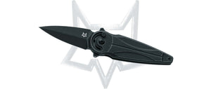 Fox Knives™ Saturn Button Lock FX-551 ALB Black Aluminum N690Co Stainless Steel Pocket Knife