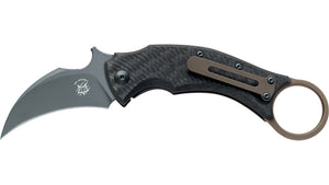 Fox Knives™ Black Bird Karambit FX-591 TIC BR Black Carbon Fiber and Bronze 6082 Aluminum Elmax Stainless Steel Pocket Knife