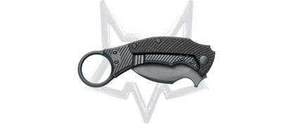 Fox Knives™ Black Bird Karambit FX-519 TICB Black Carbon Fiber and 6082 Aluminum Elmax Stainless Steel Pocket Knife