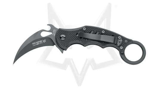 Fox Knives™ Karambit Liner Lock FX-599 Black G10 N690Co Stainless Steel Pocket Knife