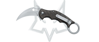 Fox Knives™ Karambit Frame Lock FX-599 TICS Carbon Fiber and Titanium Elmax Stainless Steel Pocket Knife