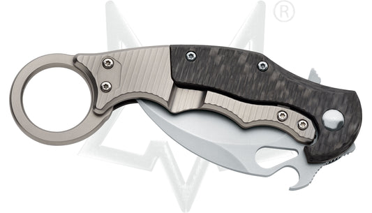 Fox Knives™ Karambit Frame Lock FX-599 TICS Carbon Fiber and Titanium Elmax Stainless Steel Pocket Knife