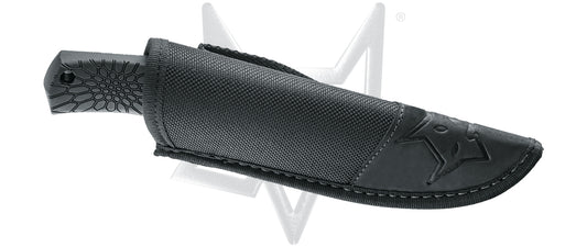 Fox Knives™ Core Scandi Fixed Blade FX-606 Black Thermorubber & Polypropylene BECUT Stainless Steel Knife