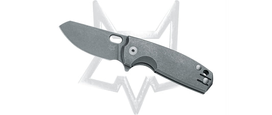 Fox Knives™ Baby Core Liner Lock FX-608 TI Acid Stonewashed Titanium M390 Stainless Steel Pocket Knife