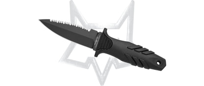 Fox Knives™ Elementum Dagger FX-647S Black Thermorubber and Polypropylene N690Co Stainless Steel Knife