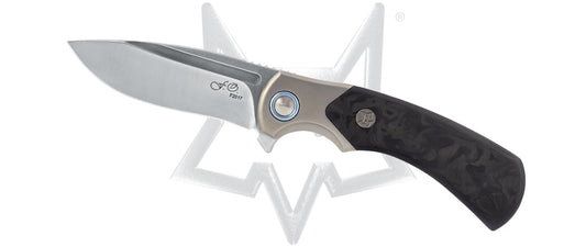 Fox Knives™ Frame Lock FX-F2017 Marble Carbon Fiber M390 Stainless Steel Pocket Knife