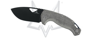 Fox Knives™ El Capitan Frame Lock SK-02 PVD Canvas Micarta and Grey 7075 Aircraft Aluminum D2 Stainless Steel Pocket Knife