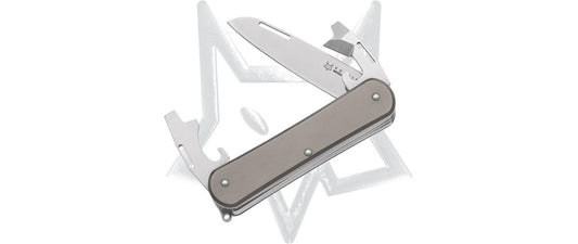 Fox Knives™ Vulpis Camp Knife FX-VP130-3 TI Titanium M390 Stainless Steel Pocket Knife