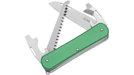 Fox Knives™ Vulpis FX-VP130S-S4 OD OD Green Anodized Aluminium N690Co Stainless Steel Pocket Knife