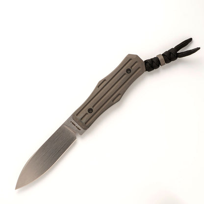 Jack Wolf Knives™ Vampire FIXedc VAMPI-FX-01-TI-FLUTED Dark Blast Titanium S90V Stainless Steel Knife