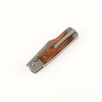 Jack Wolf Knives™ Gunstock Frame Lock GUNSL-02-IRONWOOD Ironwood S90V Stainless Steel Pocket Knife