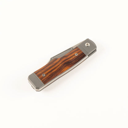 Jack Wolf Knives™ Gunstock Frame Lock GUNSL-02-IRONWOOD Ironwood S90V Stainless Steel Pocket Knife