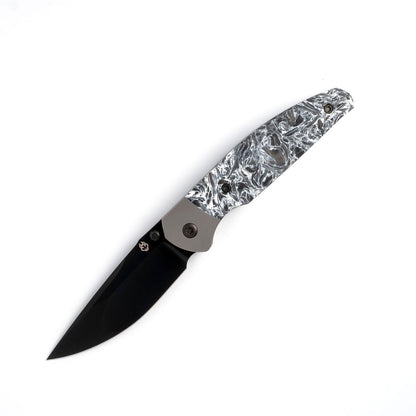 Jack Wolf Knives™ Tango TANGO-01-DM-POLAR Dark Matter Polar Fat Carbon Fiber S90V Stainless Steel Pocket Knife