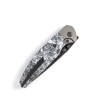 Jack Wolf Knives™ Tango TANGO-01-DM-POLAR Dark Matter Polar Fat Carbon Fiber S90V Stainless Steel Pocket Knife
