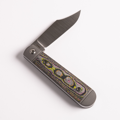 Jack Wolf Knives™ Little Bro Jack LILBR-01-CC-FLO Flo Party CamoCarbon Fiber S90V Stainless Steel Pocket Knife
