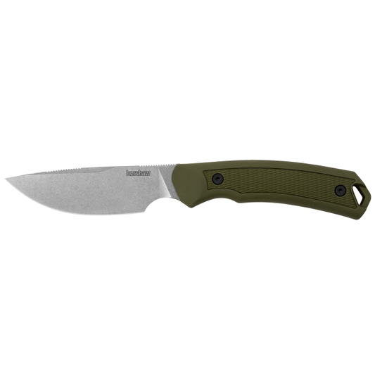 Kershaw Knives™ Deschutes Skinner Fixed Blade 1883 Olive Green Rubber and Polypropylene D2 Semi-Stainless Steel Knife