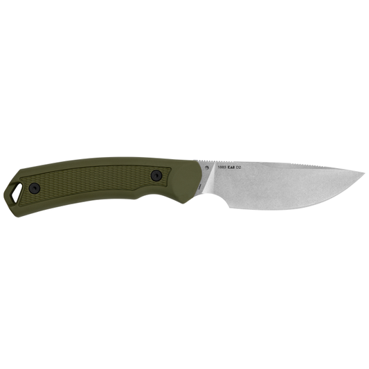 Kershaw Knives™ Deschutes Skinner Fixed Blade 1883 Olive Green Rubber and Polypropylene D2 Semi-Stainless Steel Knife